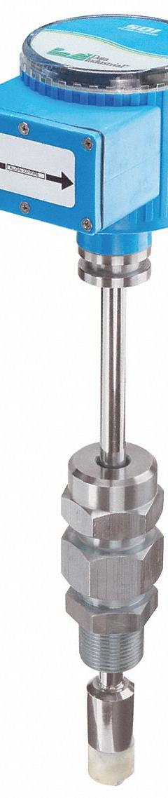 IMPELLER Electronic Flowmeter: Flow Sensor, Water, Paddlewheel, Stainless Steel, 36 in Insertion (MPN 8SDI0D2N10-0200). Key specifications — Brand: IMPELLER; Seal Material: Viton; Unit Of Measure: Gallons; Accuracy: +/-1%; Max. Voltage: 35V DC; Mounting Orientation: Horizontal; Output Type: 4-20 mA.
