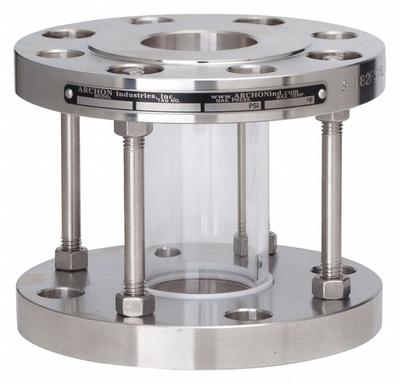ARCHON INDUSTRIES, INC. Single Wall Sight Flow Indicator: Stainless Steel - Full-View Flow Indicators
