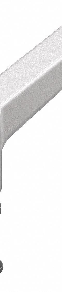 L-Handle: 40 Series, 89.1 mm L x 17.5 mm W, Gray, Gloss (MPN 40-6800). Key specifications — Material: Zinc; Brand: 80/20; Finish: Gloss; Includes Fasteners: Yes.