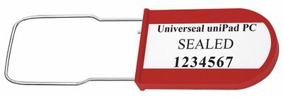 UNIVERSEAL Padlock Seals: Red, Plastic, 100 lb Breaking Strength, 1 3/16 in Hasp Lg - Metal Hasp Padlock Seals
