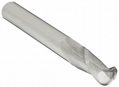 OSG Ball End Mill: Carbide, 2 Flute, 1/4" Mill Dia, 3/4" LOC, 2-1/2" OAL (MPN 402-2500-BN) - General Purpose Carbide Ball End Mills