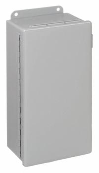 HOFFMAN Enclosure: Steel, 16 in x 14 in x 10 in, NEMA 12/13, Solid Cover, Hinged (MPN A161410CH). Key specifications — Brand: HOFFMAN; Closure Method: Clamps; Knockouts: Not Included.