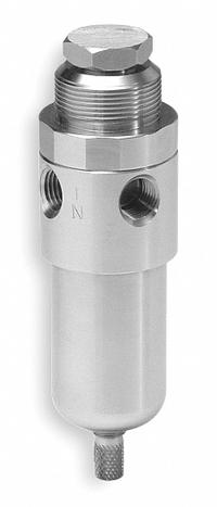WILKERSON Filter-Regulator: Stainless Steel Bowl, 1/4 in NPT, 12 cfm, 5 micron, 0 psi to 60 psi (MPN SB1-02-KYSS). Key specifications — attr109419: WILKERSON; attr109429: Stainless Steel; attr109463: No; attr109467: Fluorocarbon; attr109468: SB1.