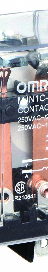 OMRON General Purpose Relay: Socket Mounted, 10 A Current Rating, 24V AC, SPDT, 5 Pins/Terminals (MPN MJN1C-AC24). Key specifications — Brand: OMRON; Base Type: Square; Mounting Style: Plug-In; Pin Shape: Flat; Electrical Connection: Quick-Connect; Manufacturer Part Number: MJN1C-AC24; Series: MJN Series.