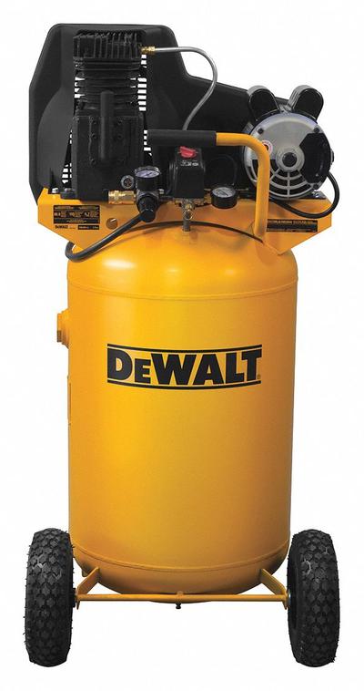 DEWALT Portable Compressor: Splash Lubricated/Synthetic Oil, 30 gal, Vertical - Wheeled Portable Electric Air Compressors