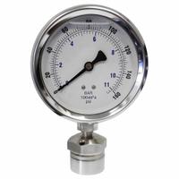 KODIAK CONTROLS Pressure Gauge: 0 psi to 160 psi, KC301, 4 in Dial, 316 Stainless Steel, Mineral Oil (MPN KC301L40160/DSM3511). Key specifications — Brand: KODIAK CONTROLS; Gauge Case Liquid: Glycerin; Seal Fill Liquid: Mineral Oil; Gauge Case Material: 304 Stainless Steel; Seal Lower Housing Material: 316 Stainless Steel; Accuracy: ±1.00%; Gauge Wetted Parts: Stainless Steel.