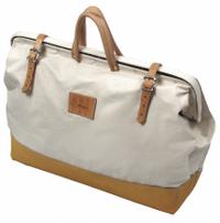 KRAFT TOOL Tool Bag: 20 in W x 6 1/2 in D x 14 in H, Brown/White, Canvas, 1 Pockets, Canvas (MPN WL200). Key specifications — Color: Brown; Brand: KRAFT TOOL; Material: Canvas.