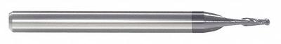 APPROVED VENDOR Ball End Mill: Carbide, AlTiN Coated, 2 Flute, 3/32" Mill Dia, 1/2" LOC - Pencil-Neck Carbide Ball End Mills