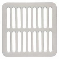 ZURN Strainer: Cast Iron, 7 1/2 in Overall Wd, 1 1/4 in Overall Ht, Enamel, Drop-In (MPN P1910-FULL-GRATE). Key specifications — Brand: ZURN; Finish: Enamel; Color: Gray; Material: Cast Iron; Connection Type: Drop-In; Grate Surface Style: Slotted; Product Type: Strainer.