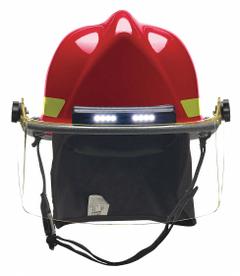 BULLARD Fire Helmet: Red, Polyetherimide, Modern Rear Brim, Chin Strap (MPN LTXRDTL). Key specifications — Color: Red; Chin Strap: Yes; Brand: BULLARD; Shell Material: Polyetherimide; Style: Modern Rear Brim; Suspension: Standard Sure-Lock(R) Ratchet Headband.