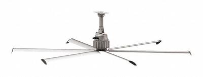 SKYBLADE Ceiling Fan: 35,832 cfm Airflow, 10 ft Blade Dia, Variable Speeds, 110/230V AC - Industrial HVLS Ceiling Fans