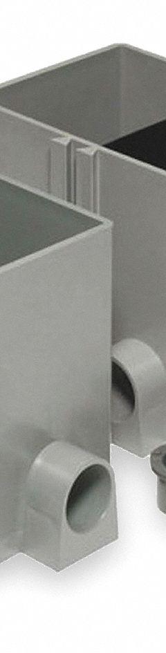 STEEL CITY Floor Box: Rectangular, 3/4 in For Conduit Sizes, 74 cu in Capacity, Box Only, Gray (MPN 642 P). Key specifications — Box Color: Gray; For Conduit Sizes: 3/4 in; Brand: STEEL CITY; Includes Cover: Box Only.