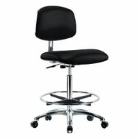 ESD/Cleanroom Task Chair: Vinyl, Armless, Ht Range 25 3/4 in to 35 1/2 in, 18 1/2 in Seat Wd, ISO 4 (MPN BR-ECR-VHBCH-CR-CF-EC-ESDBLK). Key specifications — Foot Support: Yes; Base Material: Aluminum; Brand: APPROVED VENDOR; Product Type: Cleanroom Task Chair; Cleanroom Class: ISO 4; ESD-Safe: ESD-Safe.