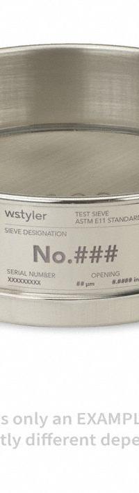 ADVANTECH Standard Stainless Steel Cloth Test Sieve: Stainless Steel, 8 in Outside Dia, 2 5/8 in Ht (MPN 5/8"SS8F). Key specifications — Screen Material: Stainless Steel; Brand: ADVANTECH; Frame Material: Stainless Steel; Standards: ASTM E11; US Standard Screen Size: 5/8 in.