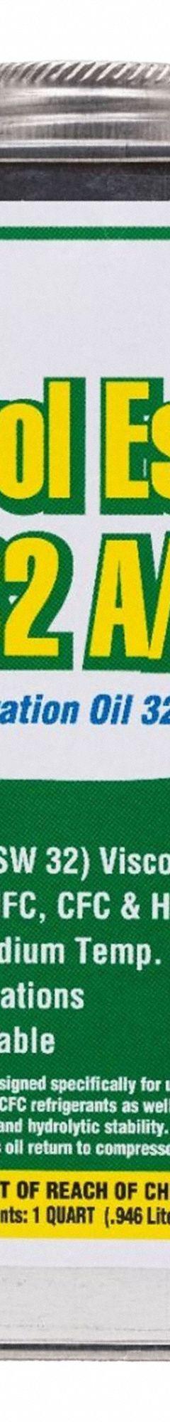 COMSTAR Synthetic Oil: Polyol Ester, 1 qt, 150 SUS, -52°F Pour Point, Yellow, A2L Compatible (MPN 45-019). Key specifications — Viscosity Grade: ISO-32; Brand: COMSTAR; Compatible Refrigerant Group: HFC; Compatible Refrigerant Type: R-32; Product Type: Synthetic Oil.