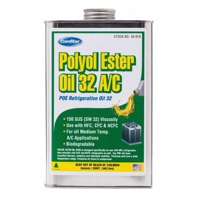 COMSTAR Synthetic Oil: Polyol Ester, 1 qt, 150 SUS, -52°F Pour Point, Yellow - Polyol Ester Synthetic Refrigeration Oils