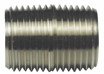 CALBRITE Nipple: 1 in Trade Size, 304 Stainless Steel, 1 1/2 in Overall Lg - Nipples