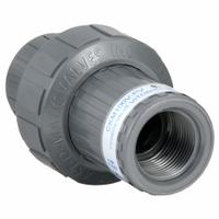 PLAST-O-MATIC Check Valve: Diaphragm, Inline Valve Body, 1 in Pipe Size, FNPT x Socket, PVC, Female (MPN CKM100V-PV). Key specifications — Brand: PLAST-O-MATIC; Diaphragm Material: FKM.