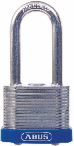 ABUS Padlock: Steel, Unfinished, Silver, Long Shackle, Steel, 1 31/32 in Vert Clearance (MPN 41HB/50 MK KD). Key specifications — attr1312298: ABUS 41 Eterna; attr1312306: 195; attr1312342: Yes; attr1312346: ABUS.