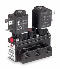 ARO Solenoid Air Control Valve: Alpha, Four-Way / Three-Position, 24V DC, 1/4 in Female NPT, Exhaust (MPN A712SD-024-D). Key specifications — attr1086925: Exhaust; attr1092969: Non-Locking; attr1086920: A712SD-024-D; attr1092977: Solenoid Return.