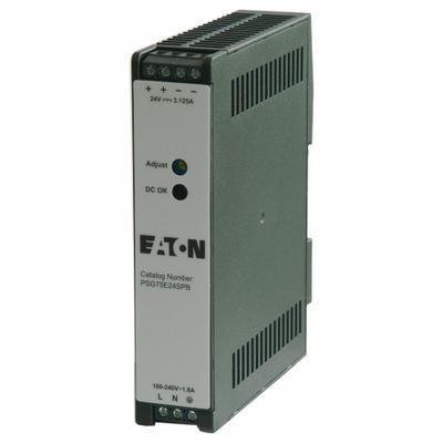 EATON DC Power Supply: DIN Rail, 75 W Output Power - Rated, 3.125 A Current - Output - DIN Rail Mount DC Power Supplies
