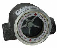 DWYER Window Sight Flow Indicator with Impeller: Rotor, 316 Stainless Steel, 1 1/2 in FNPT, FNPT (MPN SFI-300SS-1-1/2). Key specifications — For Media Type: Hydraulic Oils; Brand: DWYER; Sight Material: Tempered Glass; Connection Type: FNPT; Flow Direction: Horizontal Right; Seal Material: Buna-N; Wetted Material: PTFE.