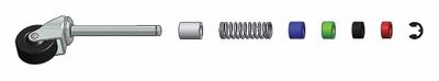COTTERMAN Ladder Caster Kit: For Stepladders, Swivel, 4 Casters, 2 in Wheel Dia