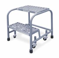 COTTERMAN Step Stool: 1.7 ft Overall Ht, 350 lb Load Cap, 2 Steps, Aluminum, 1.7 ft Standing Ht (MPN A2N2626A3B3C50P1). Key specifications — attr1051722: Rolling Step Stool; attr1055542: Not Stackable; attr1051712: Replacement Foot Pads; attr1051697: COTTERMAN; attr1051699: (4) Swivel; attr1051702: Tan; attr1051707: Rubber; attr1051708: Slip-Resistant.