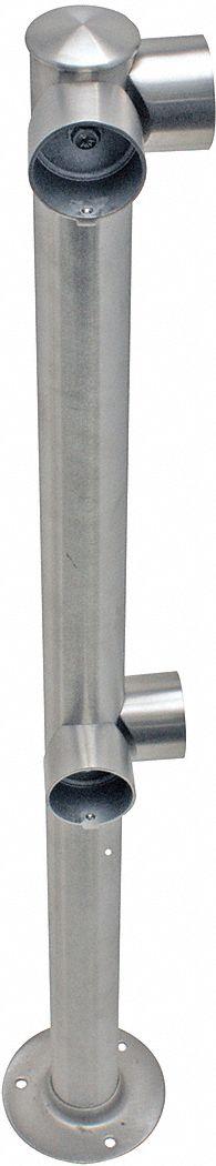 TENSABARRIER Rigid Barrier Corner Post: Rigid Barrier Corner Post, 36 in Overall Ht, 2 in Bar Dia (MPN ADAPTARAIL-2L-5-36-COR-1P). Key specifications — attr193639: TENSABARRIER; attr982178: Polished Chrome; attr1022246: Corner Post.