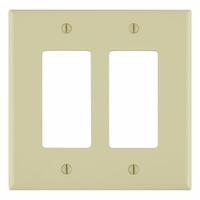 LEVITON Wall Plate: Duplex Outlet, 2 Gang, Ivory, Midsize Size (MPN PJ262-I). Key specifications — Brand: LEVITON; Material: Nylon.