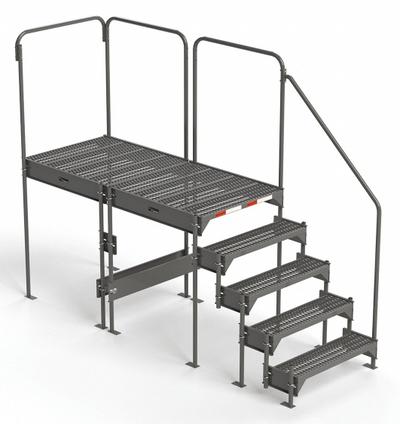 EGA Work Platform: 3.8 ft Platform Ht - Max, 34.6 in x 76.8 in, Steel - Configurable Single-Access Platforms