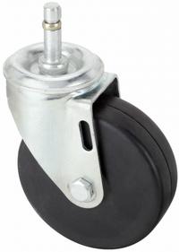 APPROVED VENDOR Stem Caster: Swivel, No Brake, 4 in Wheel Dia., 1 1/4 in Wheel Wd, 5 in Mounting Ht (MPN P12S-R040D-SG1). Key specifications — attr1111099: APPROVED VENDOR; attr1111095: Black; attr1176855: Swivel.