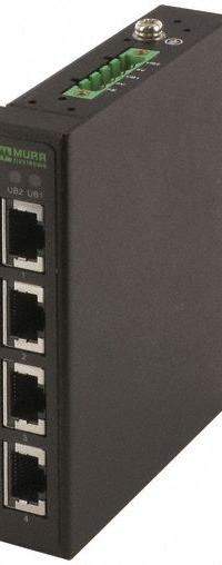 MURRELEKTRONIK Ethernet switch: Unmanaged, DIN Rail, 4 Ports, RJ45, 100 mbps/Ethernet, IP50 (MPN 58151). Key specifications — Port Type: RJ45; Manufacturer Part Number: 58151; Brand: MURRELEKTRONIK; Features: Auto-Crossover; IP Rating: IP50; Product Type: Ethernet Switch; Maximum Input Voltage: 48V DC; Mounting Location: DIN Rail.