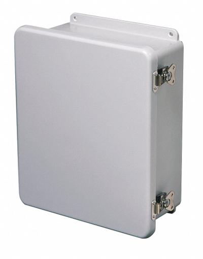 WIEGMANN Enclosure: Fiberglass, 8 in x 8 in x 4 in, NEMA 1/12/3R/4X/6P, Hinged - Fiberglass Submersible Enclosures
