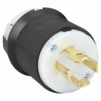 HUBBELL Locking Plug: Non-NEMA, Black/White, 120/208V AC, 30 A, 4 Pole, 4 Blade (MPN HBL3431C). Key specifications — Brand: HUBBELL.