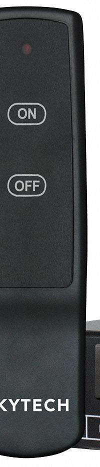 SKYTECH Fireplace Remote Control: Heat Only, Manual, Wireless Remote, On-Off, On-Off, On/Off, Square (MPN 1001-A). Key specifications — Application: Heat Only; Key Features: On/Off Transmitter; Voltage: 3V; Terminal Designations: Wireless Remote; System Settings: On-Off; Temperature Control Range: 45° to 99°F; Changeover Type: Manual; Shape: Square.