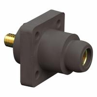 Single Pole Receptacle: Black, Straight Ball Nose Mating, Threaded Stud Termination, 600V AC/600V DC (MPN 18R22-UE). Key specifications — Series: 18; Receptacle Gender: Female; Brand: LEVITON.