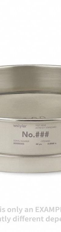 ADVANTECH Standard Stainless Steel Cloth Test Sieve: Stainless Steel, 12 in Outside Dia, 3 in Ht (MPN 120SS12I). Key specifications — Screen Material: Stainless Steel; Brand: ADVANTECH; Frame Material: Stainless Steel; Standards: ASTM E11; US Standard Screen Size: #120.
