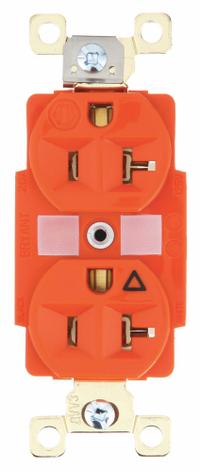 BRYANT Receptacle: Duplex, 5-20, Orange, 125V AC, 20 A, 2 Pole / 3 Wire (MPN BRY5362IG)