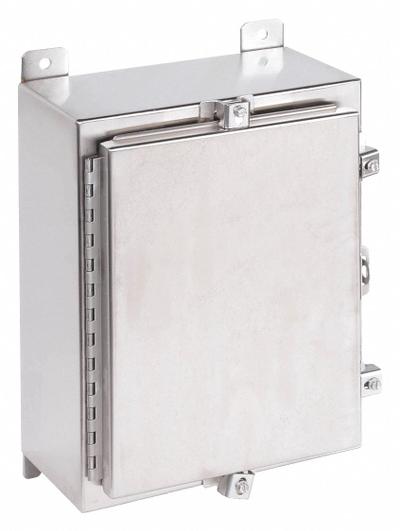 WIEGMANN Enclosure: 304 Stainless Steel, 16 in x 12 in x 8 in, NEMA 12/13/3R/4/4X - Stainless Steel Enclosures