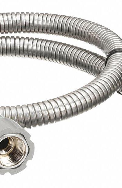T&S BRASS Pre-Rinse Hose: Stainless Steel, Stainless Steel, 44 in Overall Lg, UN - Faucet Sprayer Hoses