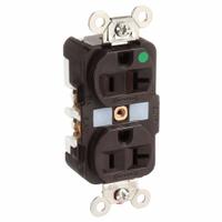 HUBBELL Receptacle: Hospital Grade Fed. Spec., Duplex, 5-20R, Brown, 125V AC, 20 A, 2 Pole / 3 Wire (MPN HBL8300)