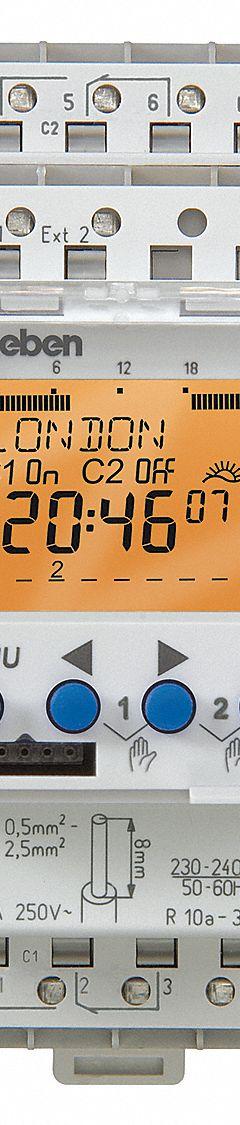 THEBEN Electronic Timer: 7 day, SPDT, 12/24V AC, 56 Events Available, Digital (MPN SEL-172-TOP-2-12/24V). Key specifications — Astronomic Functionality: Astronomic; Brand: THEBEN.