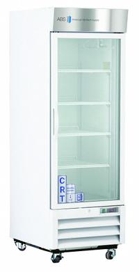 Controlled Room Temperature Cabinet: 115 V, 20°C to 25°C, 26 7/8 in Overall Wd, 34 3/4 in Overall Dp (MPN CRT-ABT-HC-S23G). Key specifications — Brand: AMERICAN BIOTECH SUPPLY; Voltage: 115 V; Includes: (4) Adjustable Shelves; Door Hinge: Right Hinge.