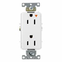 LEVITON Isolated Ground Duplex Receptacle Outlet: Duplex, 5-15, White, 125V AC, 15 A (MPN 16262-WIG)