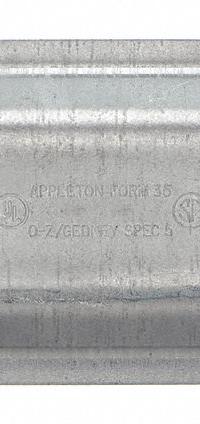 Covers for Conduit Access Fitting: Steel, 2 in Trade Size, Screw In (MPN K200). Key specifications — Connection Type: Screw In; Hazardous Location: Yes; Material: Steel; For Use With: Appleton Form 35 Unilet Conduit Outlet Bodies; Gasket Included: No; Includes: Screws; Standards: C22.2 No. 18.3; Brand: APPLETON ELECTRIC.