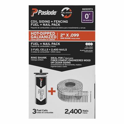 PASLODE CSF Fuel + Nail Pack: Cordless CSF Siding and Fencing Nailer Compatible - Nail Gun Fuel Cells