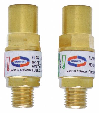 UNIWELD Flashback Arrestor Set: Regulator Mount, 3/8"-24 - Flashback Arrestors