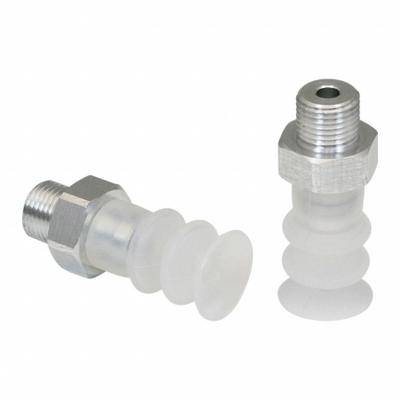 SCHMALZ Vacuum Pad Assembly: Multi-Bellows, 2.5 Folds, G1/8 in Vacuum Port, 15.5 mm Pad Dia - Bellows Type Food-Safe Vacuum Pad Assemblies