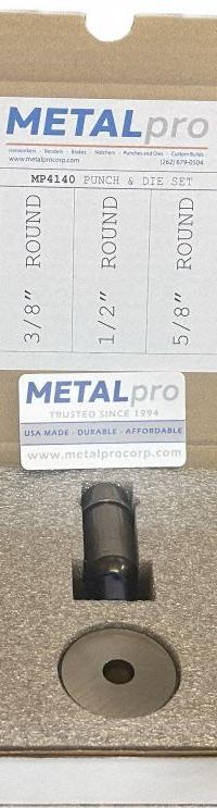 METALPRO Punch and Die Set: MP4000/MP4000FS/MP4500FS/MP5000FS, Round, MP4140. Key specifications — attr67451: MP4500FS; attr67489: Round; attr67447: MP4140; attr67443: METALPRO.